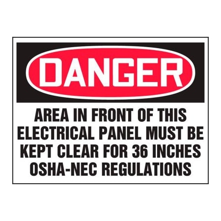 Accuform Accuform Electrical Hazard Label, Danger, 5"W x 3-1/2"H, Dura-Vinyl, 1/Each LELC002XVE